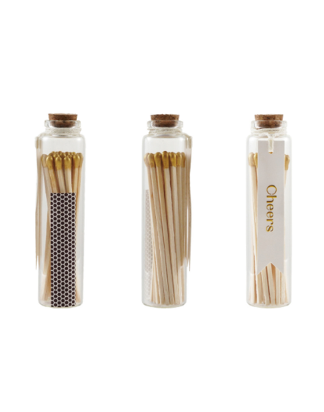 Match Holder With Tag Glass Bottle
