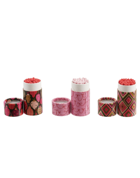 Matches Tube Box with Holiday Pattern