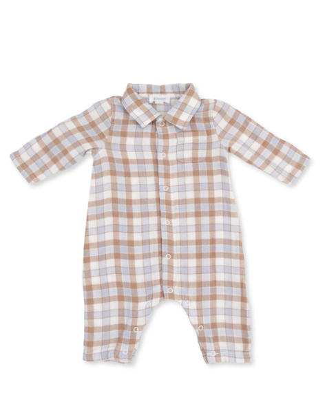 Western Plaid Polo Romper