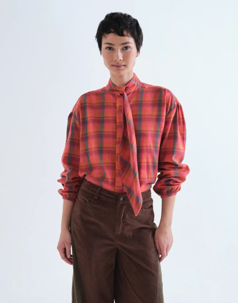 Leona Flannel Plaid Blouse