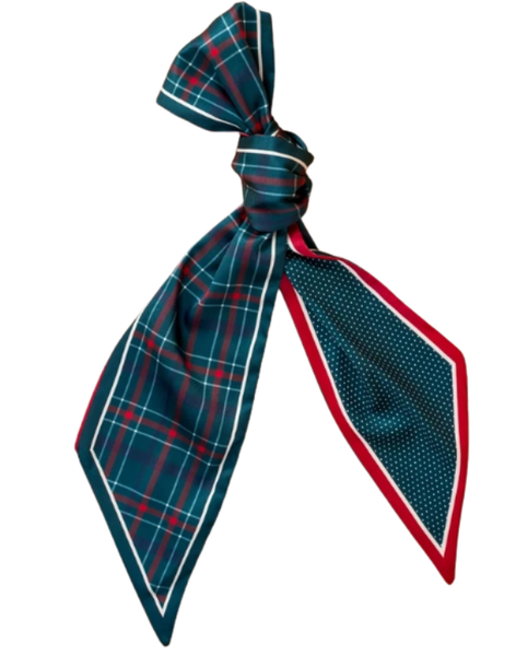 Evergreen Plaid Holiday Twirl and Tie Scarf