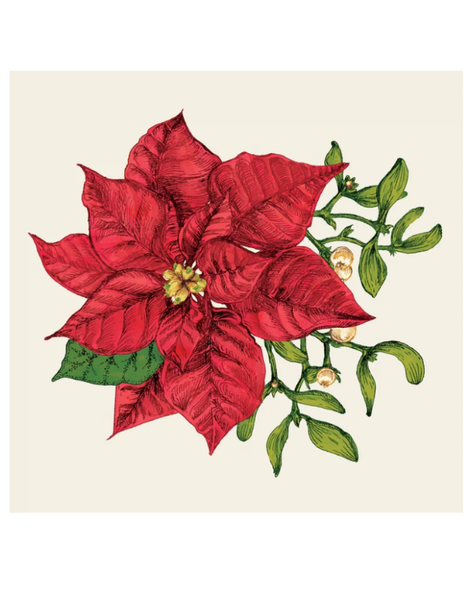 Poinsettia Cocktail Napkin