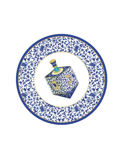 Patterned Dreidels Salad/Dessert Plates
