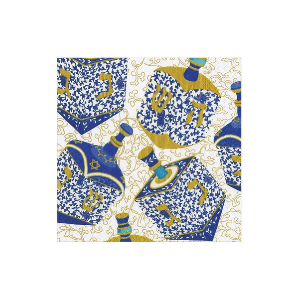 Patterned Dreidels Cocktail Napkins