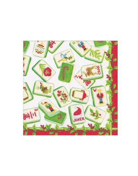Christmas Mahjong Cocktail Napkins