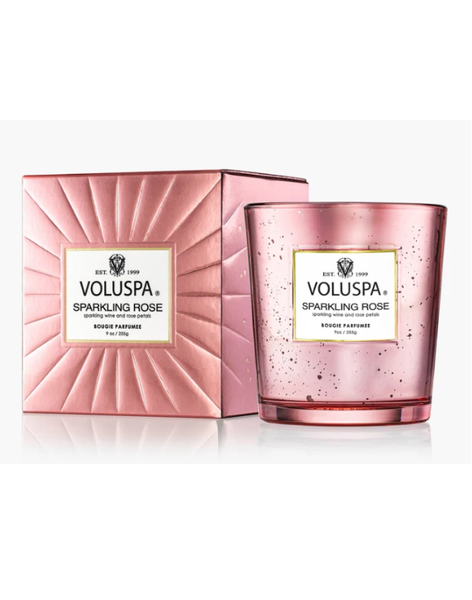 Voluspa 9 oz Classic Candle Speckly Box-Sparkling Rose