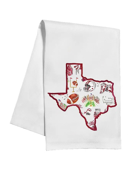 Football Icon Kitchen Towel- Maroon