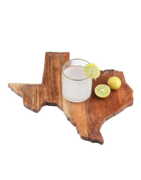 Texas Map Wooden Plate