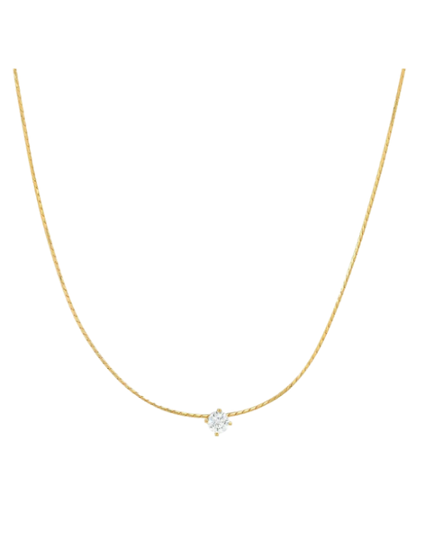 Snake Chain With Simple CZ Center Stone