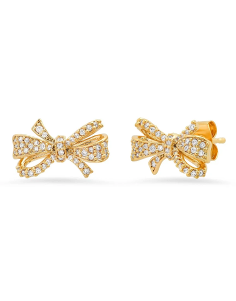 Pave Bow Stud Earring