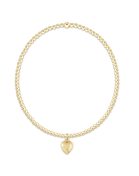 eNewton Classic Gold 2mm Bracelet- Love Plush Small Gold Charm
