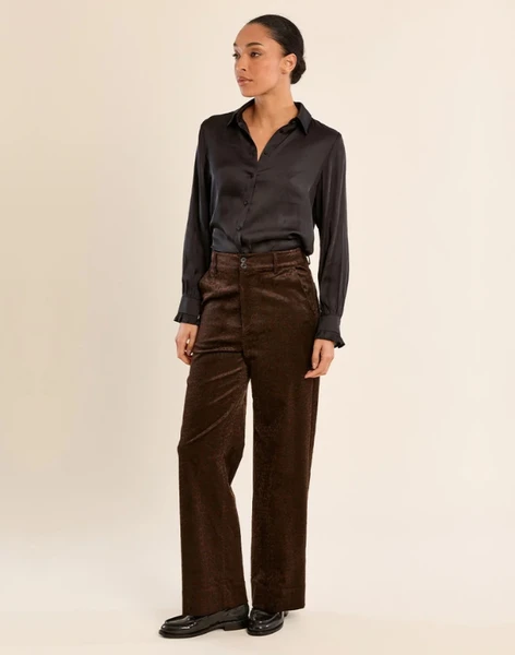 Brynn Satin Animal Print Trousers