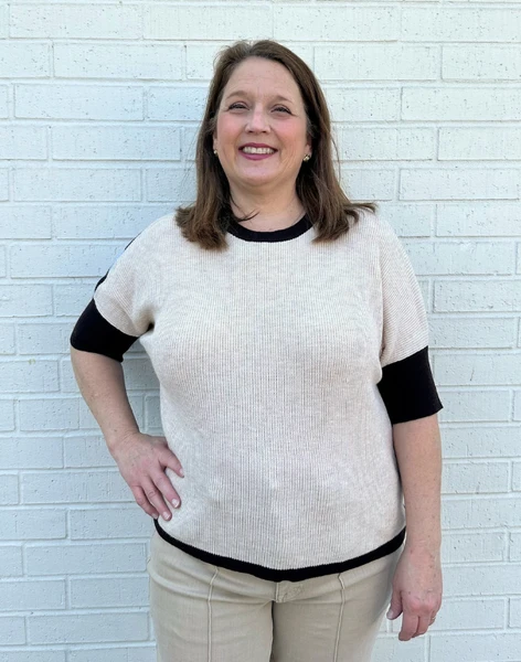 Maisie Blue Striped Back Sweater Top