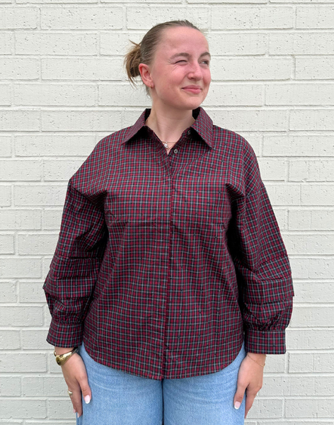 Galli Glitz Plaid Top