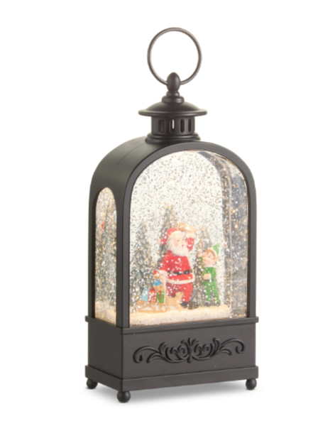 9" Elves Decorating Tree Water Lantern
