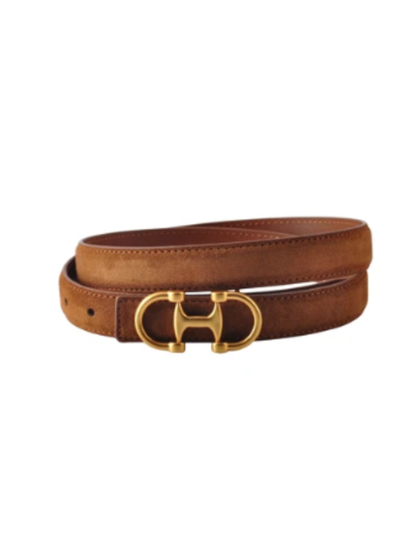 Leather Belt With Equestrian Buckle