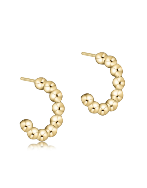 eNewton Beaded Classic 1" Post Hoop- 4mm Gold