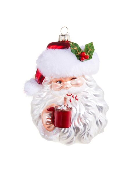 5.25" Santa Drinking Cocoa Ornament