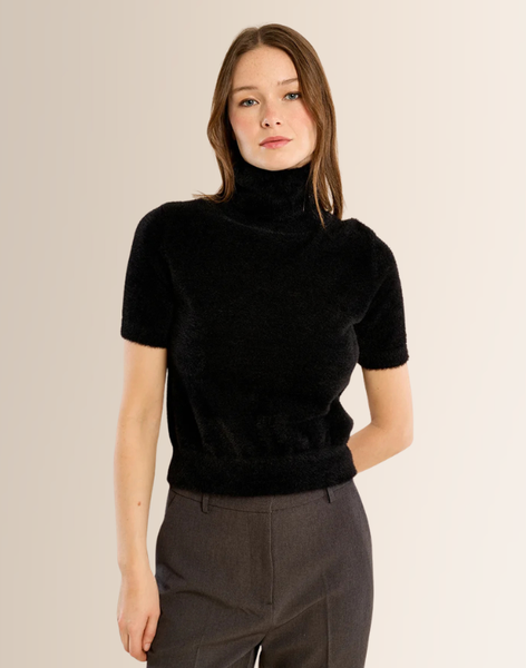 Hannah Sweater Top- Black