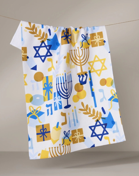 Hannukah Is Here Tea Towel