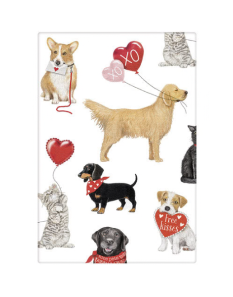 Valentine Pets Scatter Bagged Towel