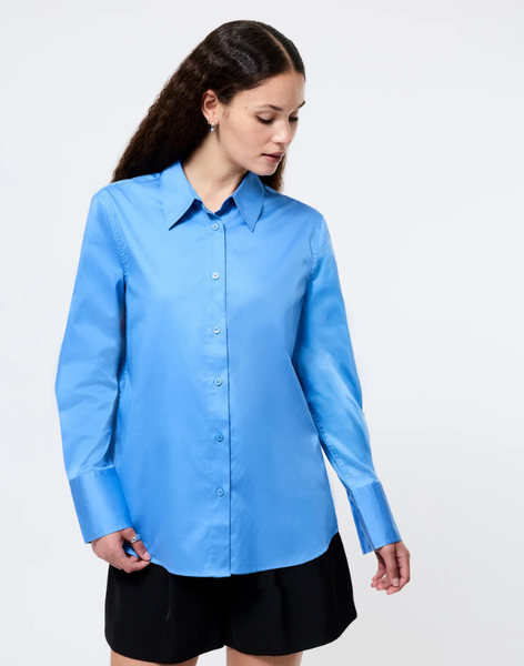 Alexis Cotton Shirt - Thistle Blue