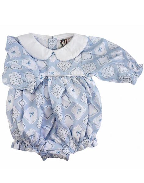 Quilted Bow Patch Long Sleeve Bubble