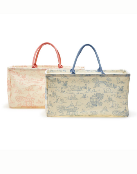 Toile Hamper/Tote Bag - Assorted Colors