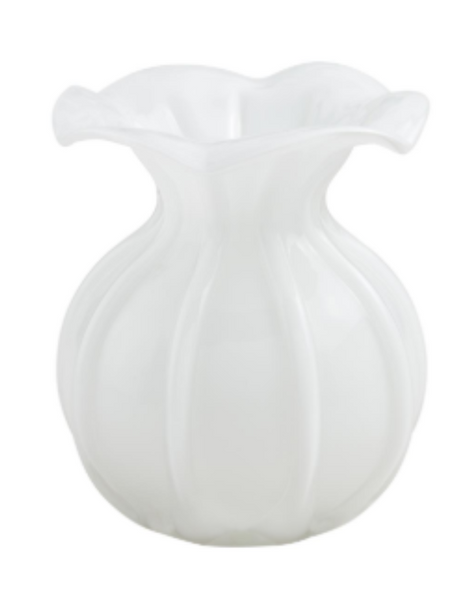 Ruffled Glass Vase in Small or Large