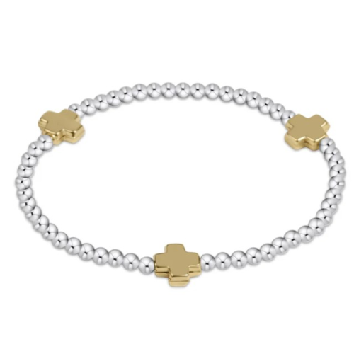 eNewton Extends Signature Cross Mix Metal Bracelet