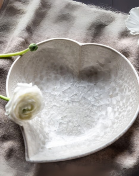 Simon Pearce Small Crystalline Twish Heart Bowl - Various Colors (IN STORE PICKUP ONLY)