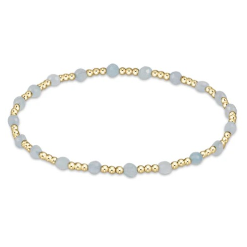 eNewton Gemstone Sincerity 3mm Bead Bracelet--Aquamarine