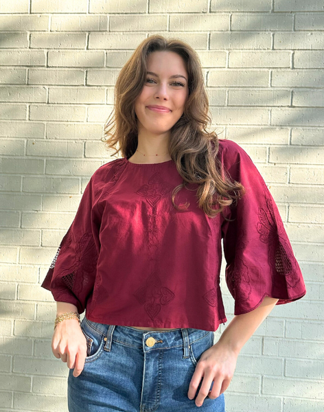 Merlot Bloom Blouse