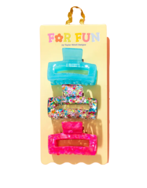 Colorful Confetti Claw Clip Trio Colorful Confetti Claw Clip Trio