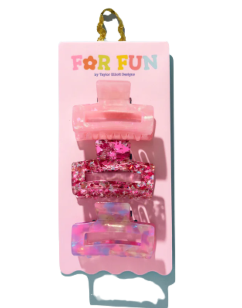 Pink Confetti Claw Clip Trio Pink Confetti Claw Clip Trio