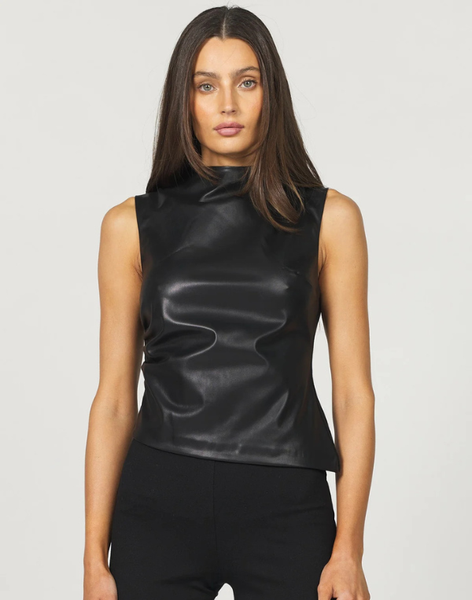 Shaunee Faux Leather Tank - Black