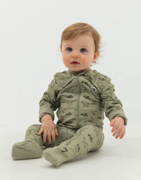 Green Flying Ducks Baby Zip Up