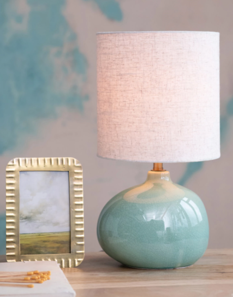 Aqua Organic Shaped Table Lamp (IN STORE PICKUP ONLY)