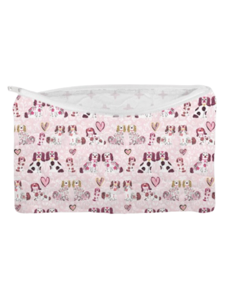 Home Foo Dogs Rose Quilted Makeup Bag