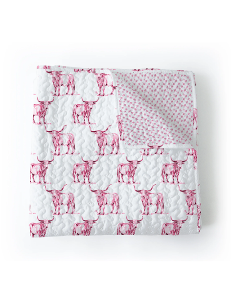 Longhorn Icon Fuchsia Baby Blanket