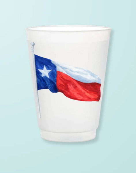 Waving Texas Flag Frosted Cups