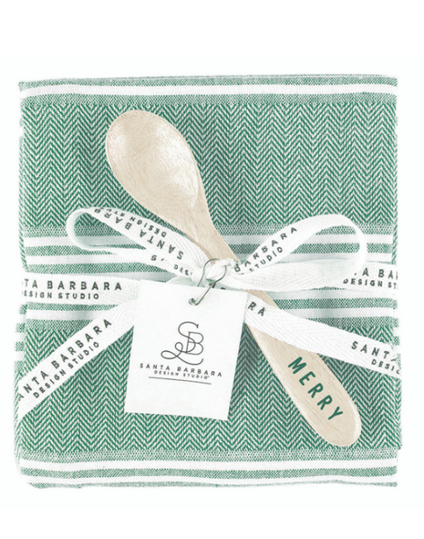 Tea Towel and Spoon Set--Merry