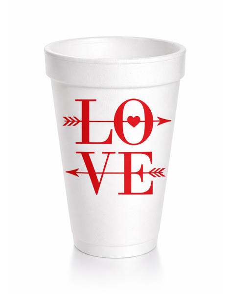 Red Love with Cupid's Arrow Styrofoam Cup