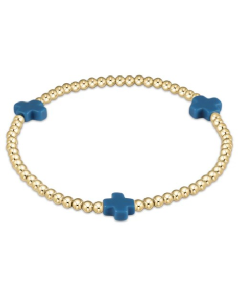 eNewton Signature Cross Pattern Bracelet--Cobalt