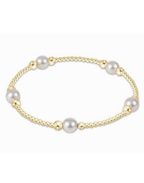 eNewton Purpose 6mm Pearl Gold Bead Bracelet