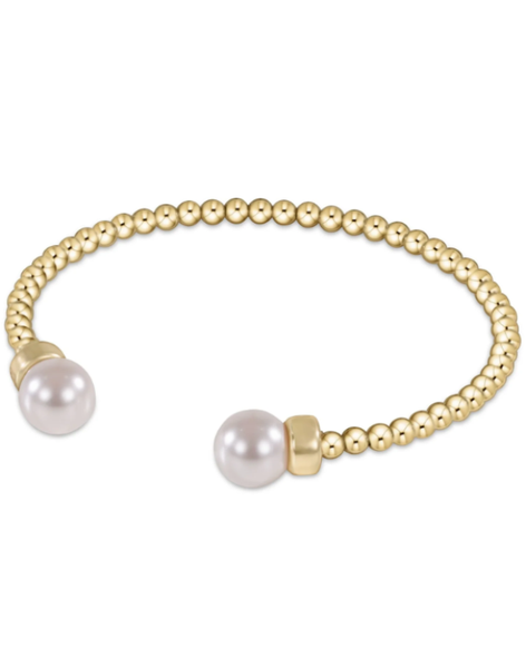 eNewton Classic Gold Bead Cuff--Pearl