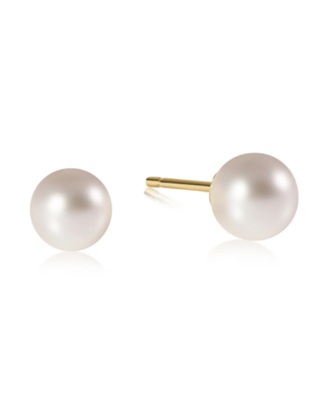 eNewton Classic 8mm Ball Stud Pearl Earrings