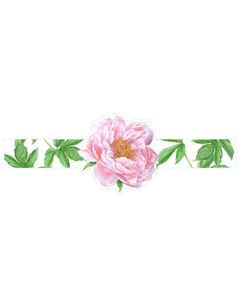 Pink Peony Die Cut Paper Napkin Rings - 8 Count