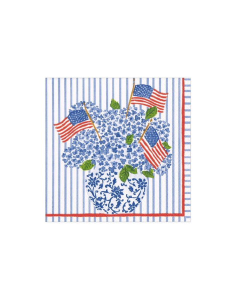 Flags and Hydrangeas Cocktail Napkins