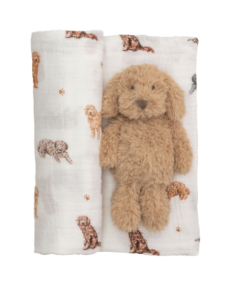 Doodle Swaddle and Rattle